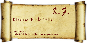 Kleisz Flóris névjegykártya